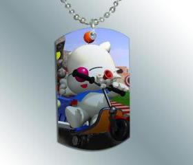 FINAL FANTASY MOOGLE Dog Tag Charm Necklace